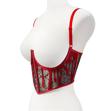 BLOOD DRIPS CUPLESS BUSTIER