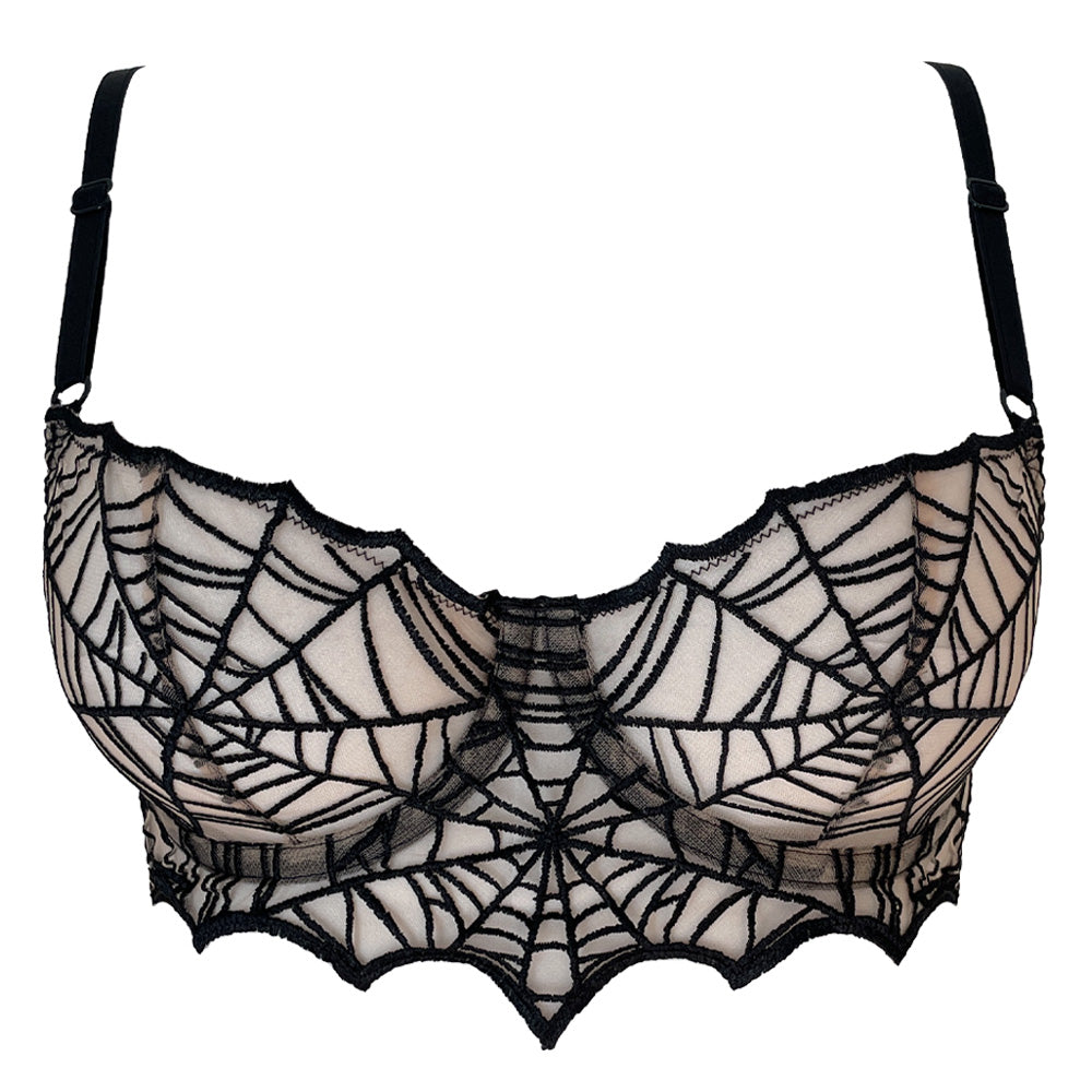RTO POINTY SPIDERWEB EMBROIDERY UNDERWIRED BRA Videnoir rto-pointy-spiderweb-embroidery-underwired-bra-videnoir