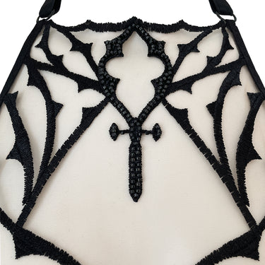 RTO - DOGMA EMBROIDERY HALTER BRA HALF CUPS