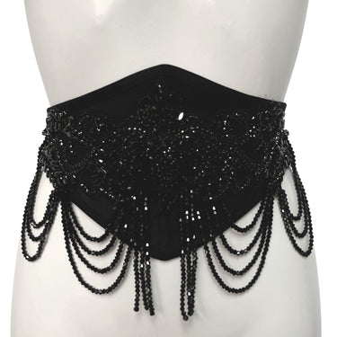 RTO - NOCTURNE BEADED VELVET WAIST BELT