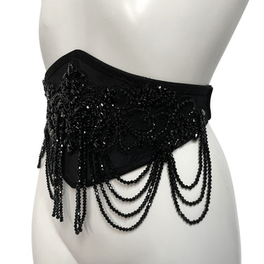 RTO - NOCTURNE BEADED VELVET WAIST BELT
