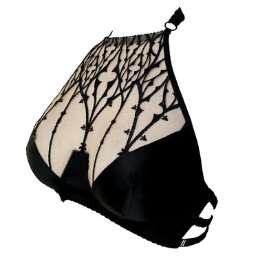 RTO - SANCTURAY EMBROIDERY HALTER BRA HALF CUPS (NUDE)