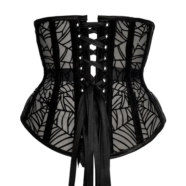 RTO - SPIDERWEB DECORATIVE UNDERBUST - BLACK MESH