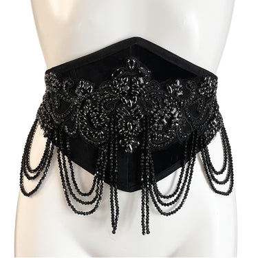 RTO - NOCTURNE BEADED VELVET WAIST BELT
