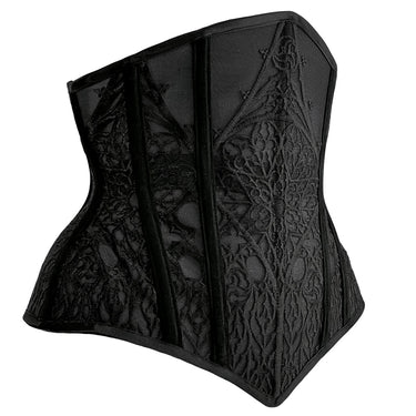 RTO - CATHEDRAL DECORATIVE UNDERBUST - BLACK MESH - EMBROIDERY