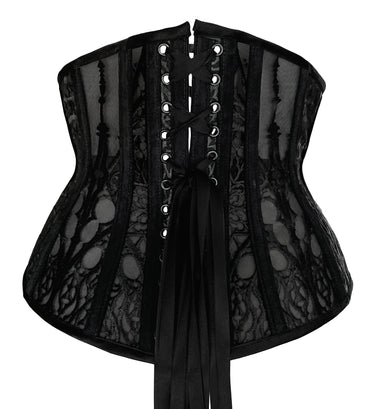 RTO - CATHEDRAL DECORATIVE UNDERBUST - BLACK MESH - EMBROIDERY