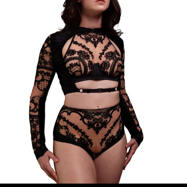 RTO - OHMYGOTH HIGH WAIST BRIEF - BLACK