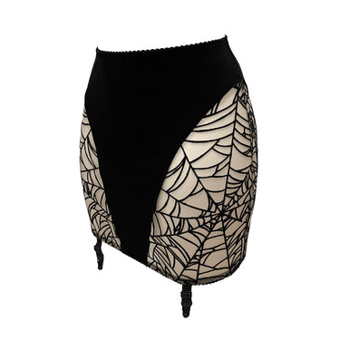 RTO- SPIDERWEB GARTER SKIRT (NUDE)