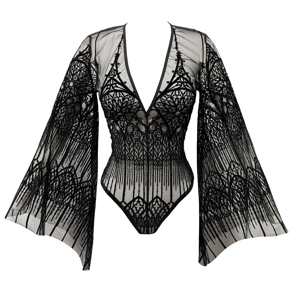 BELL SLEEVES CATHEDRAL BODYSUIT