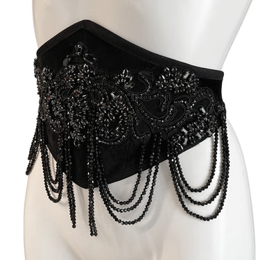 RTO - NOCTURNE BEADED VELVET WAIST BELT