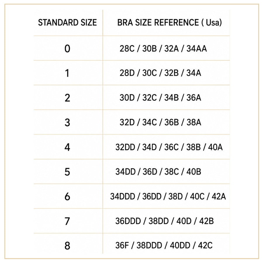 Bra size reference