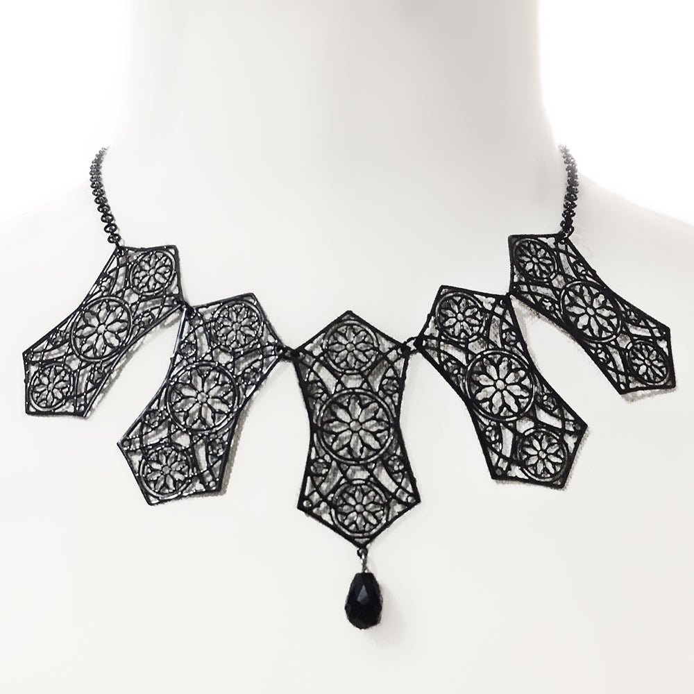 CATHEDRAL DOUBLE PENTAGONS FILIGREE NECKLACE