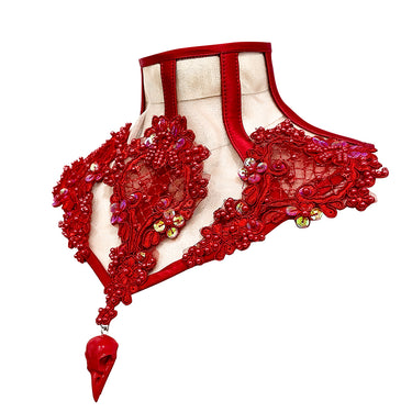 RAVEN SKULL NECKCORSET