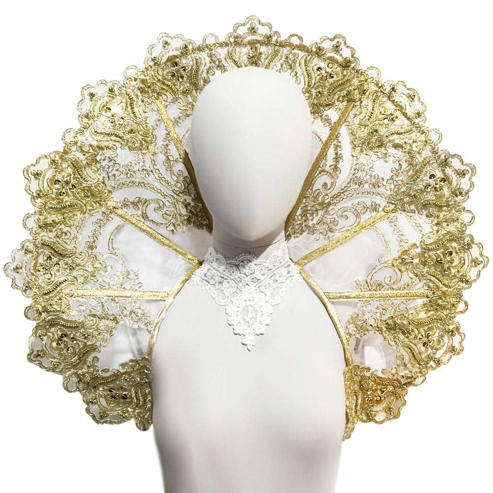 ROUND LACE TRIMMED ELIZABETHAN COLLAR